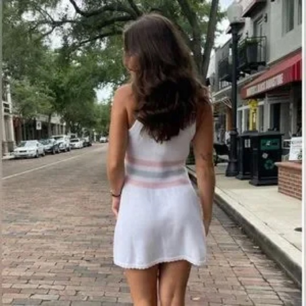 LoveShackFancy Indiana Tennis Mini Knit/Sweater Dress, Sz Medium (New) White - Picture 10 of 16